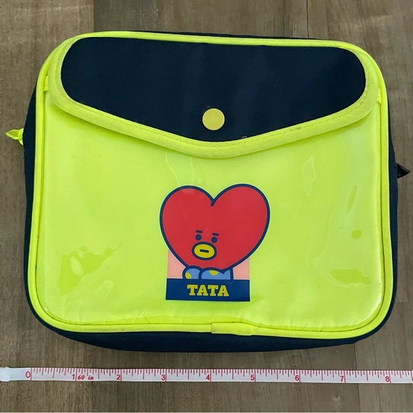 BT21 Line Friends BTS Official Tata Neon Zip Makeup Bag - Picture 2 of 8